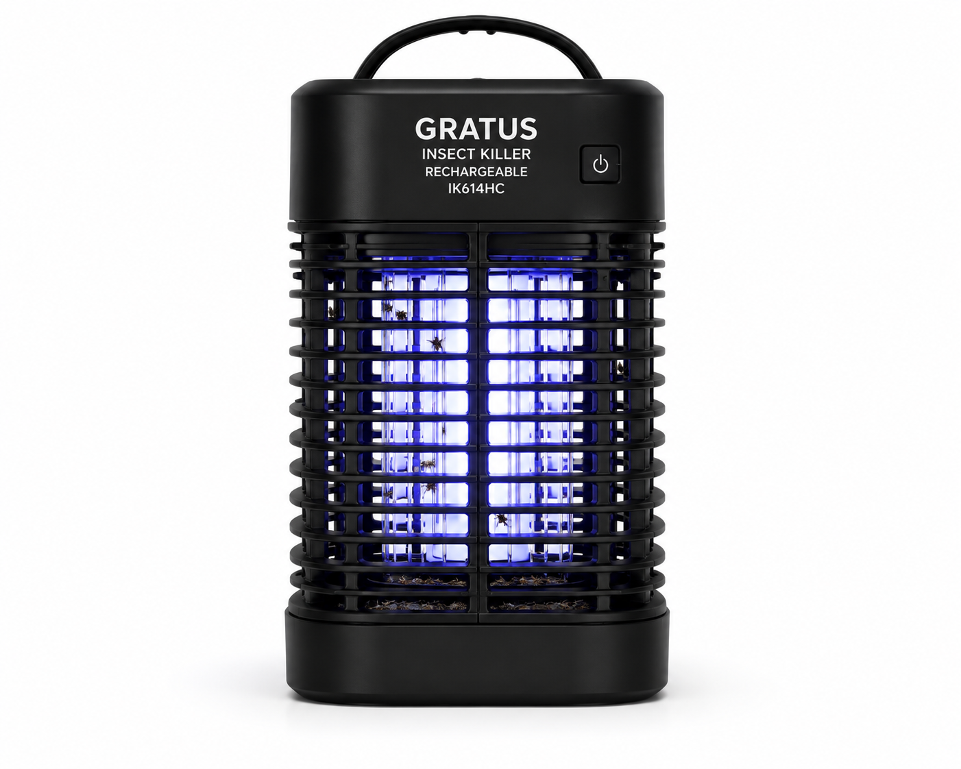 GRATUS Rechargeable Insect Killer IK614HC Black | Portable Mosquito & Fly Killer Lamp | USB Rechargeable Bug Zapper