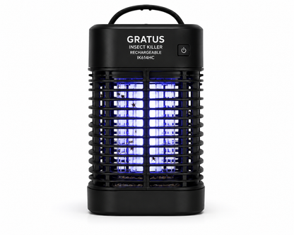 GRATUS Rechargeable Insect Killer IK614HC Black | Portable Mosquito & Fly Killer Lamp | USB Rechargeable Bug Zapper