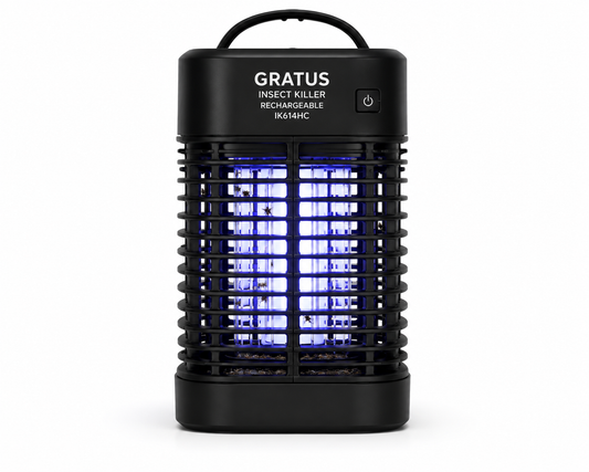 GRATUS Rechargeable Insect Killer IK614HC Black | Portable Mosquito & Fly Killer Lamp | USB Rechargeable Bug Zapper