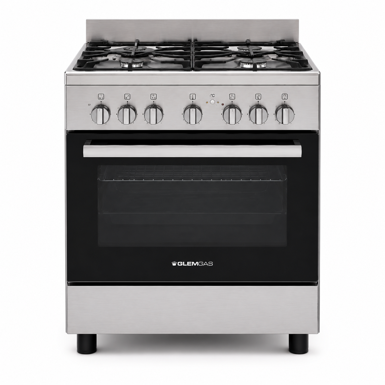 Glemgas 60x60cm Freestanding Gas Cooker with Gas Oven & Grill – AL6611GIFS Stainless Steel