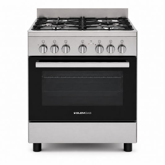 Glemgas 60x60cm Freestanding Gas Cooker with Gas Oven & Grill – AL6611GIFS Stainless Steel