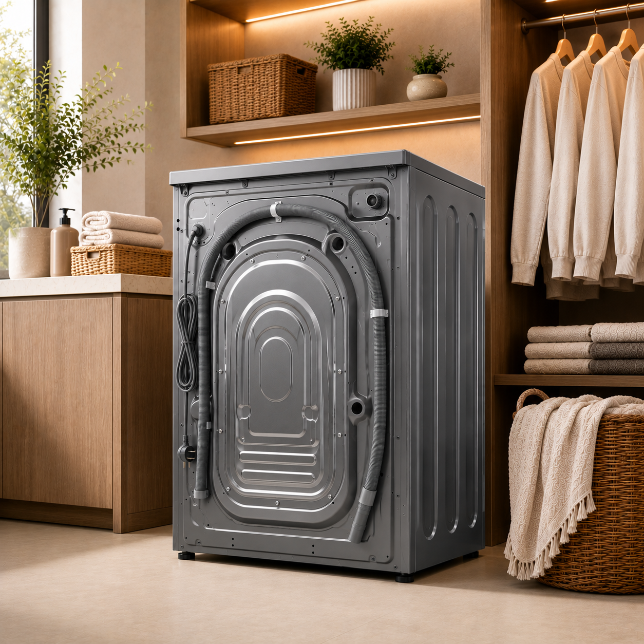ARISTON ARWF10143DMME 10KG Front Load Washing Machine – 1400 RPM, Steam Therapy, WiFi Connectivity, Manhattan Grey