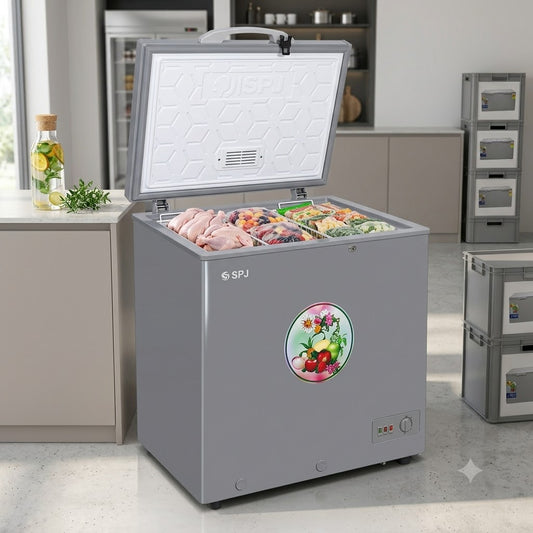SPJ Chest Freezer POSH-SLW295C | 200L | Single Door | Hard Top | R600a Refrigerant | Grey