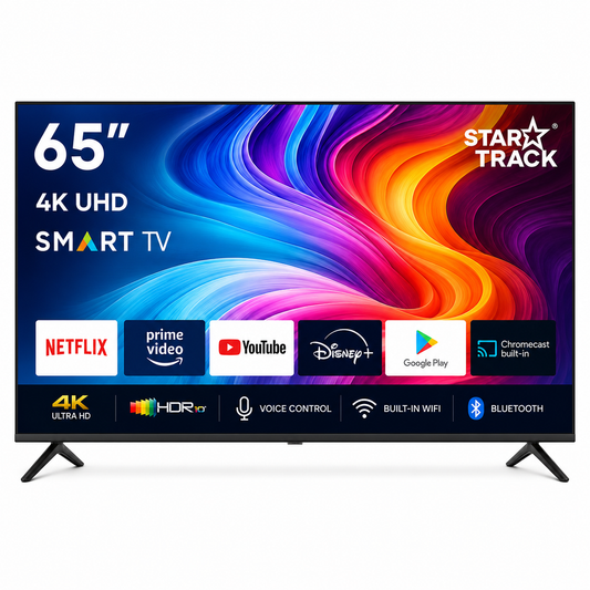 STAR TRACK 65" Smart LED TV ST-65KAZ-2200 | 4K UHD HDR | Google TV | Dolby Atmos | Chromecast Built-in