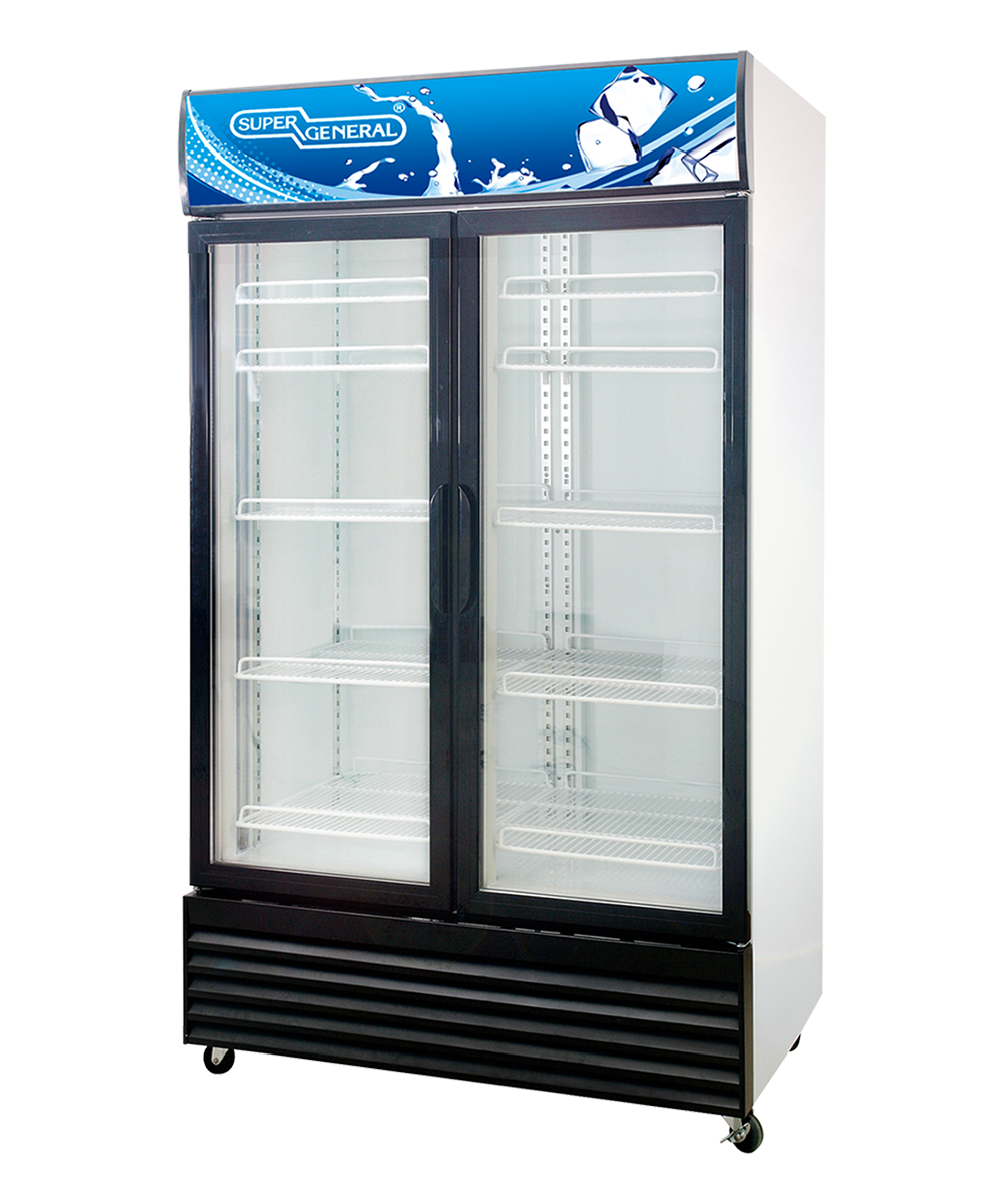 Super General SGSC818IF 800L French Door Commercial Chiller Showcase – Double Glass Door Display Refrigerator