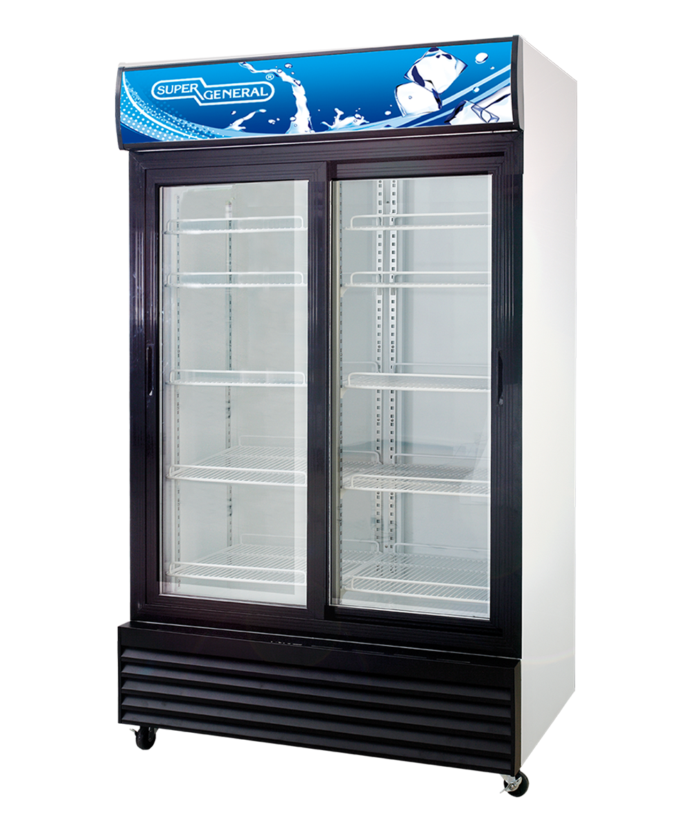 Super General SGSC1218IF 1200L French Door Commercial Chiller Showcase – Double Glass Door Display Refrigerator