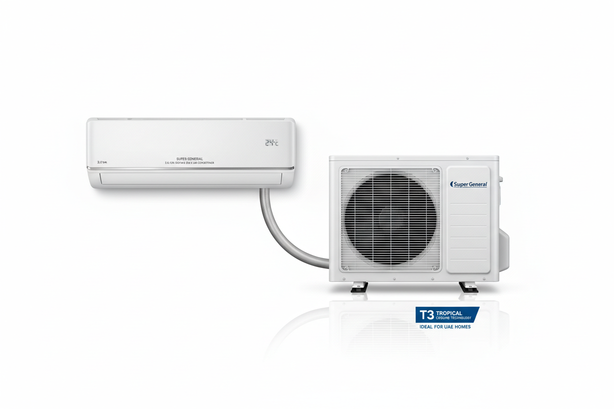 Super General SGS249AE 2.0 Ton Rotary Split Air Conditioner – Powerful T3 Cooling for Maximum Comfort