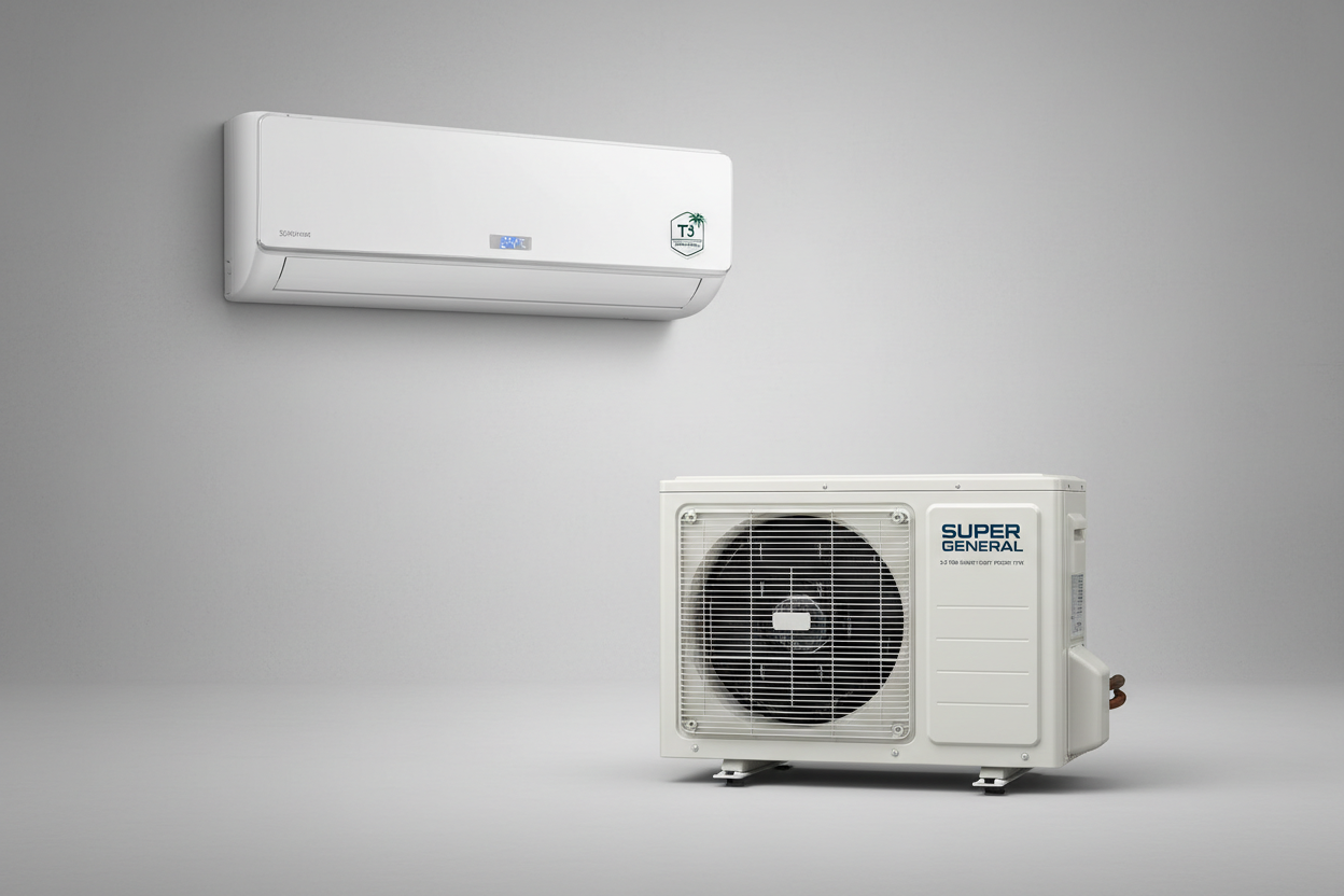 Super General SGS370CE 3.0 Ton Piston Split Air Conditioner – Heavy-Duty T3 Cooling for Extreme Conditions