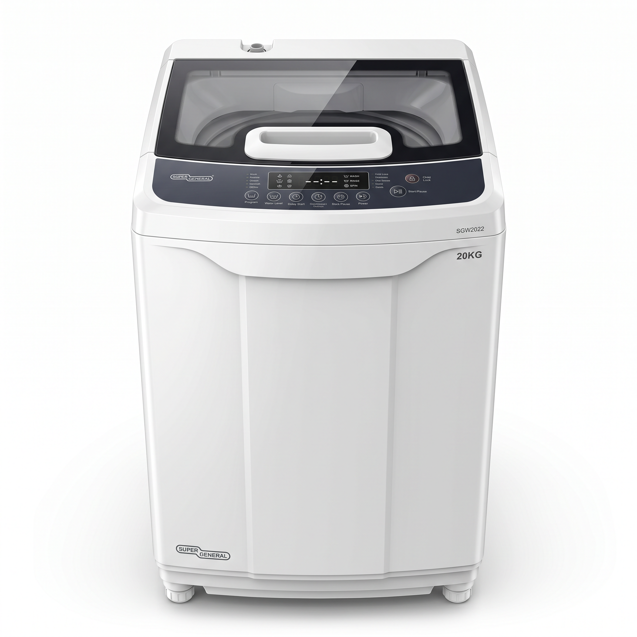 Super General SGW2022 Top Load Washing Machine 20KG – Fully Automatic Washer with LED Display