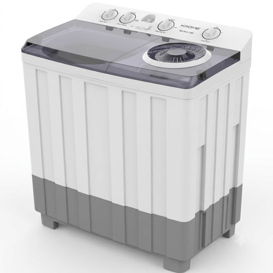 Krome KR-WSA120K 12KG Twin Tub Semi-Automatic Washing Machine – Heavy Duty Top Load Washer with Mechanical Controls