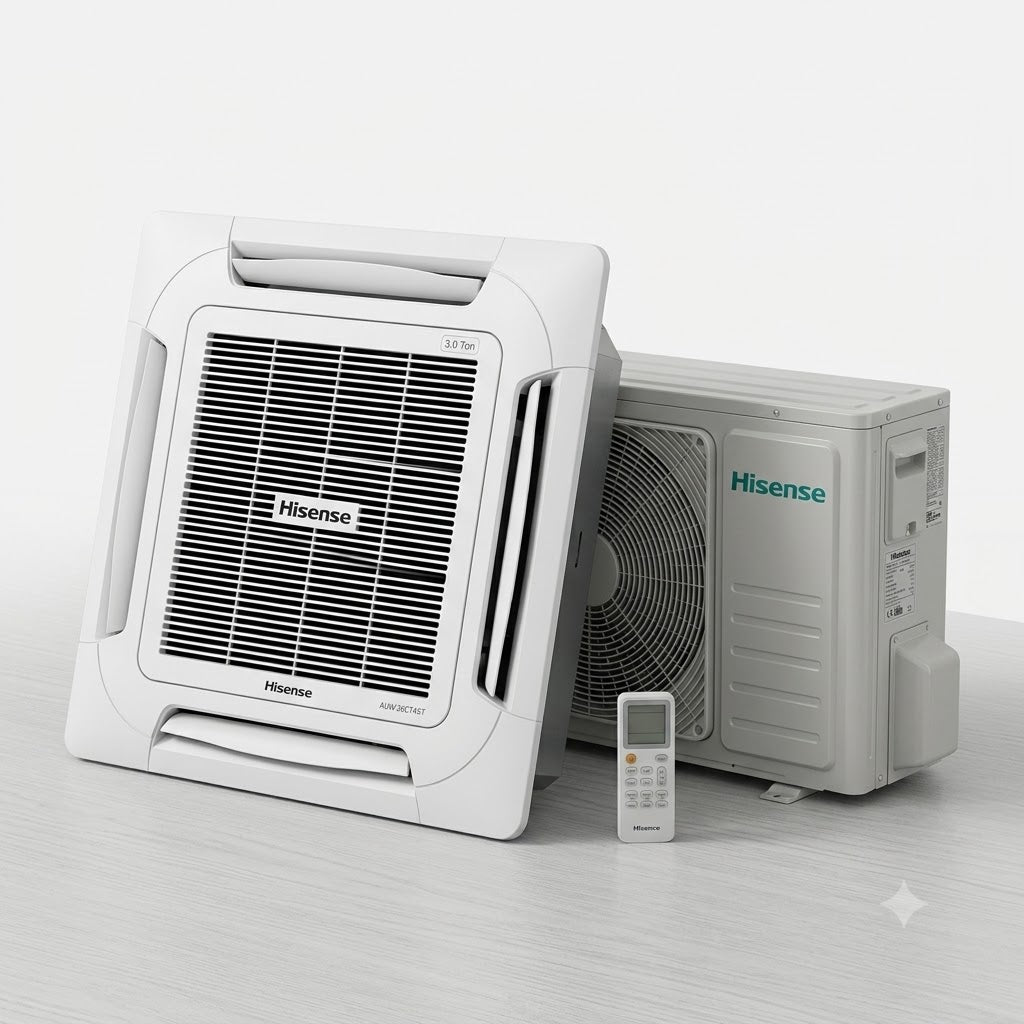 Hisense 3.0 Ton Cassette Air Conditioner – AUW-36CT4ST | 360° Powerful Ceiling Cassette Cooling